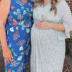 ASOS design maternity scatter sequin knot front kimono midi dress